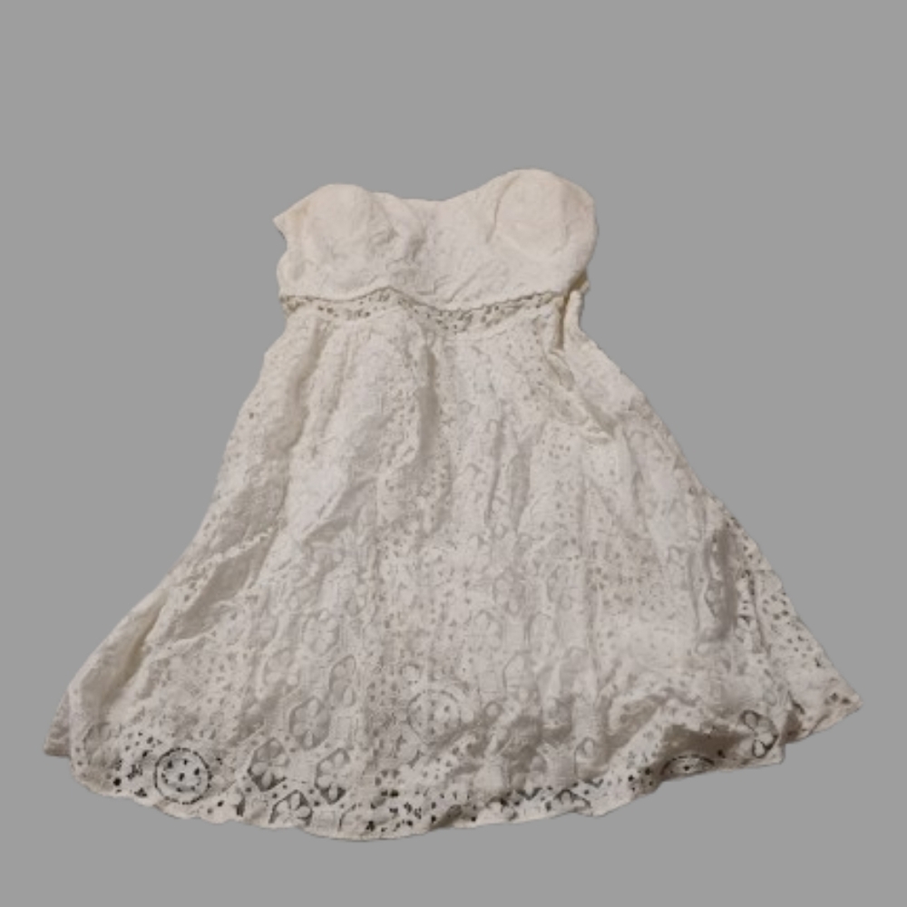 Lilly Pulitzer Womens Brett White Lace Strapless Mini Dress Sz M - Picture 1 of 5